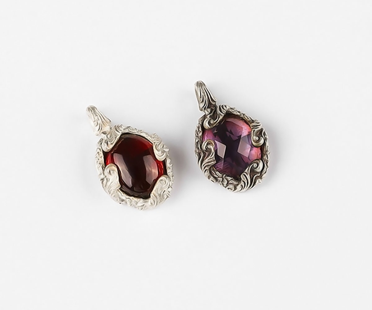 Amethyst, Mint Garnet & Diamond Pendant Necklace - Jordans Jewellers