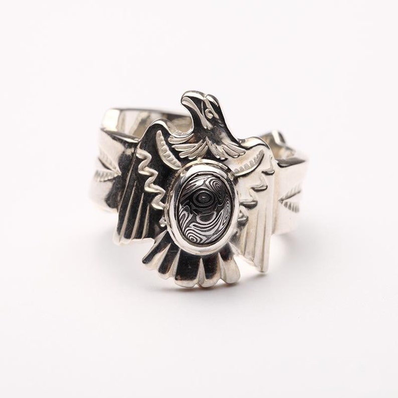 Sterling Silver Eagle Ring Mens Eagle Rings Native Etsy