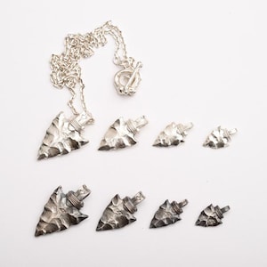 Rustic Silver Arrowhead Pendant, Native American-Inspired Necklace, Sterling Silver Handmade Arrow Charm for Men & Women, Arrowhead Jewelry