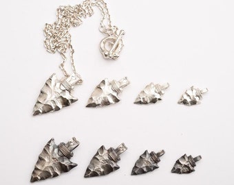 Limited Steal Deals, Rustic Silver Arrowhead Pendant, Sterling Silver Handmade Arrow Charm for Men and Women, Arrowhead Jewelry