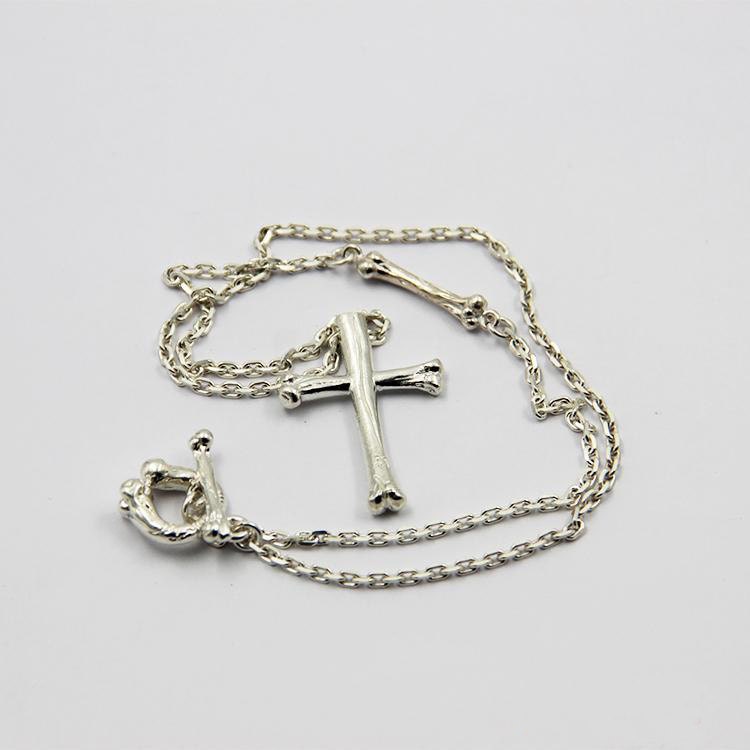 CHROME HEARTS Gothic Necklace with Cross Pendant 925 Sterling Silver