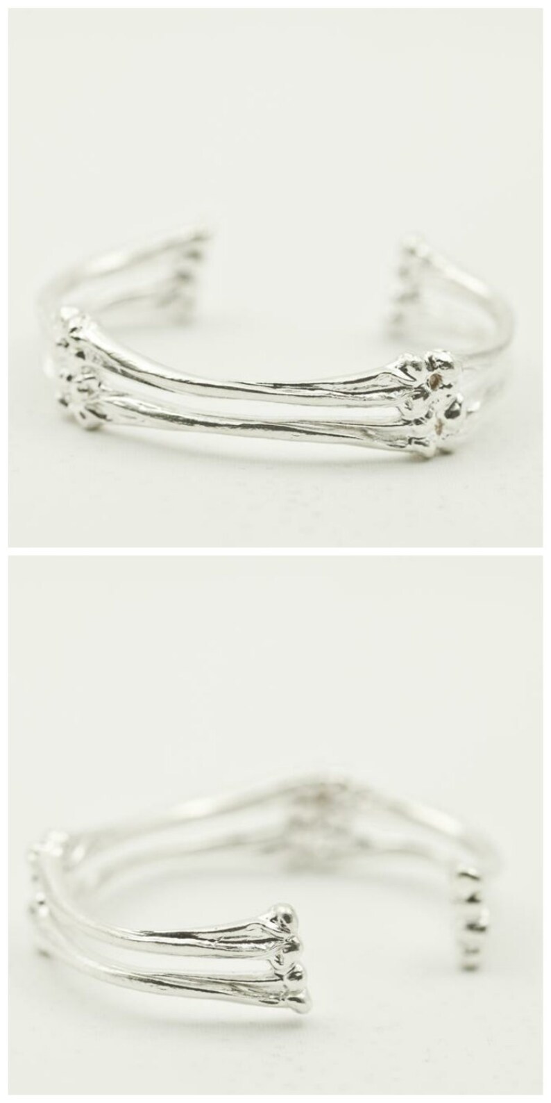 Gothic Jewelry Sterling Silver Bone Bracelet for Men Unique Etsy