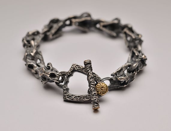 ライオンヘッド シルバーチェーンブレスレット シルバーブレスレット メンズ ライオン ヘッド アンカーチェーン