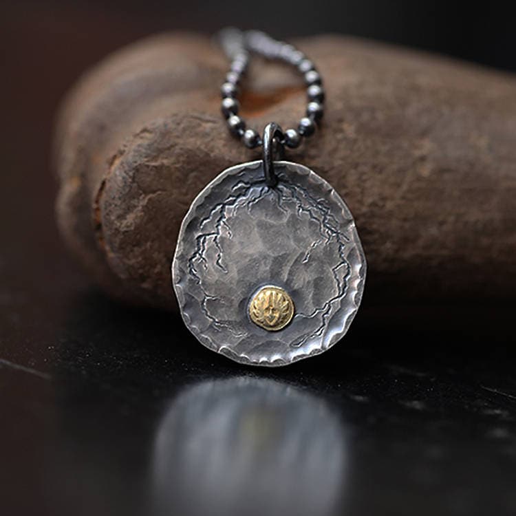 Oxidized silver pendant deals