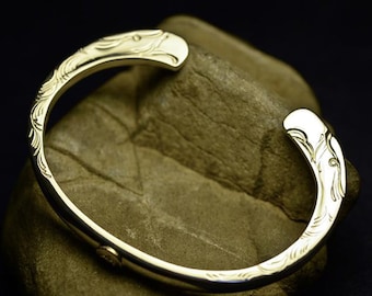 Eagle Head Sterling Silver Cuff Bracelet, Handmade Detailed Eagle Bangle for Men & Women, Silver and Gold Bracelet, Nature-Inspired Jewelry