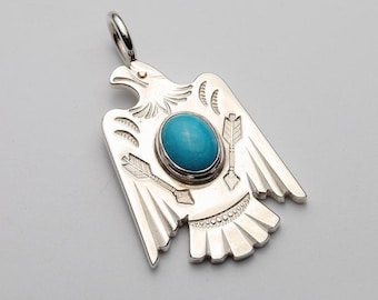 Silver Eagle Pendant | Native American Inspired | Silver Bird Charm | Flying Bird Pendant | 925 Silver Eagle Charm | 18K Gold Charm Gemstone