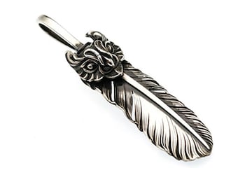 Owl Pendant Necklace Men | Silver Feather Necklace | Owl Necklace Silver | Raven Necklace Women | Raven Feather Necklace | Feather Pendant