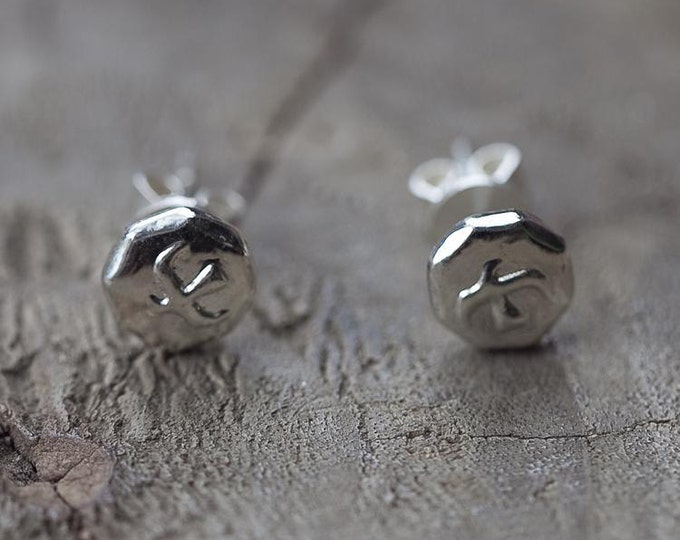 Minimalist Silver Stud Earrings | Simple Everyday Studs | Handcrafted Sterling Silver | Geometric Design | Tribal Studs |Unique Gift for Her