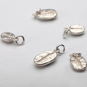 Sterling Silver Coffee Bean Pendant Necklace, Handmade 925 Silver Charm for Coffee Lovers, Minimalist Jewelry Gift, Coffee Bean Jewelry