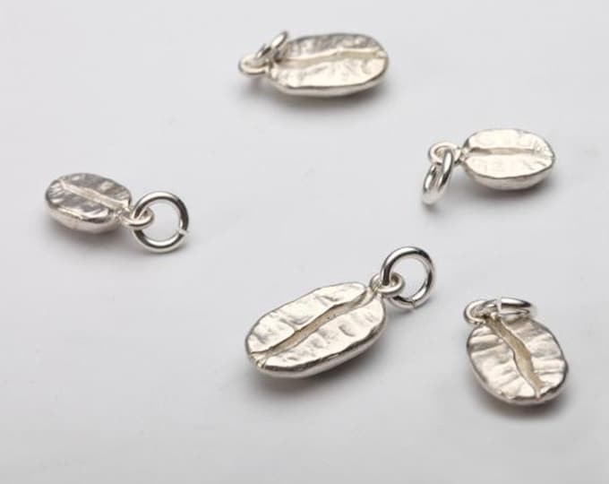 Sterling Silver Coffee Bean Pendant Necklace, Handmade 925 Silver Charm for Coffee Lovers, Minimalist Jewelry Gift, Coffee Bean Jewelry