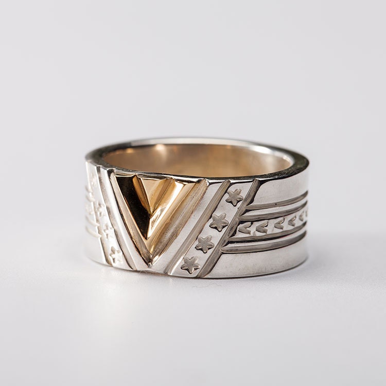 chevron ring sterling silver victory ring biker rings for men