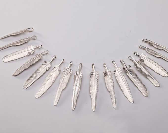 Silver Feather Pendant | Native American Inspired | Eagle Feather Charm | Feather Jewelry | Tribal Feather Charm | Silver Feather Necklace