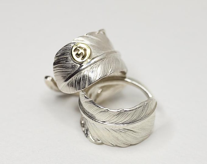 Silver Feather Ring | Feather Wrap Ring | Native American Inspired | Adjustable Ring | Gold Bird Ring | Thunderbird Ring | Wide Silver Ring