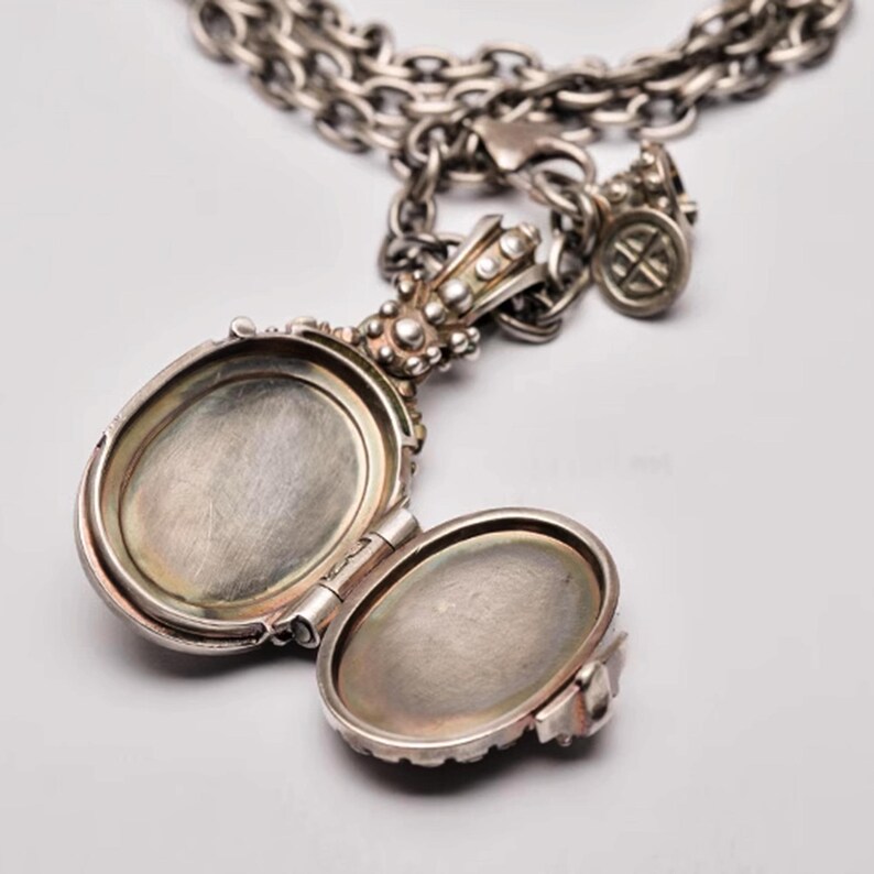 Handcrafted Sterling Silver Floral Locket Necklace – Vintage Victorian ...