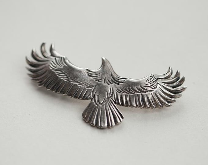 Limited Steal Deals, Sterling Silver Eagle Pendant, Native American-Inspired Tribal Patriotic Hawk, Handmade Necklace