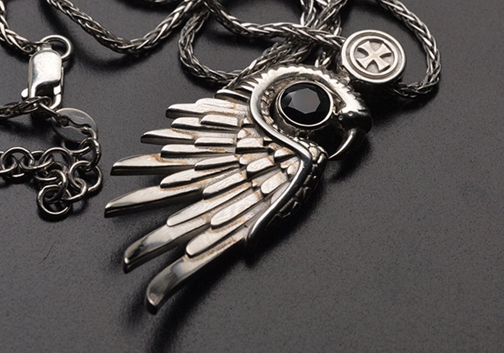 Silver Eagle Wings Necklace Angel Wings Pendant Eagle Claws
