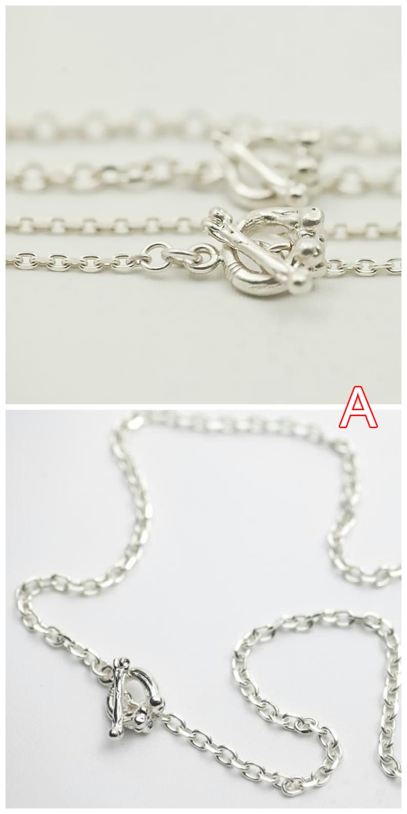 Silver Bone Necklace Simple Silver Chain Plain Silver Chain Layering Necklace Everyday Necklace 925 Sterling Silver Necklace Basic image 2