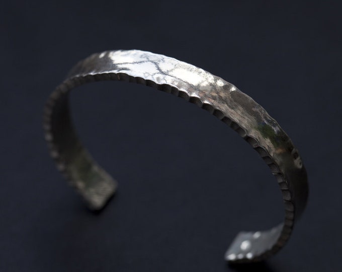 Hammered Silver Bangle | Cuff Bracelet | Hammered Bracelet | Textured Bangle | Rustic Silver Bangle | Rustic Bracelet | Navajo Inspired Cuff