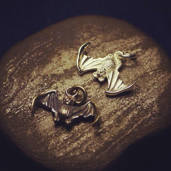 Silver Bat Pendant | Gothic Bat Charm | Oxidized Silver Charm | Bat Jewelry | Sterling Silver Bat | Vampire Pendant | Morbid Jewelry
