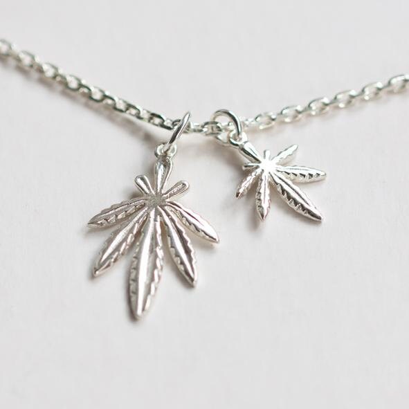 Silver Leaf Pendant | Hemp Leaf Charm | Marijuana Pendant