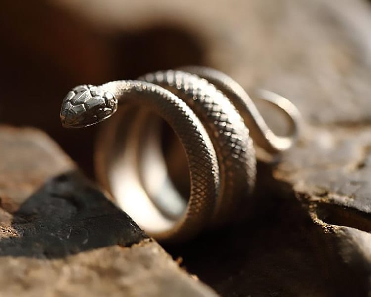 The Three-Headed Serpent Sterling Silver Snake Ring