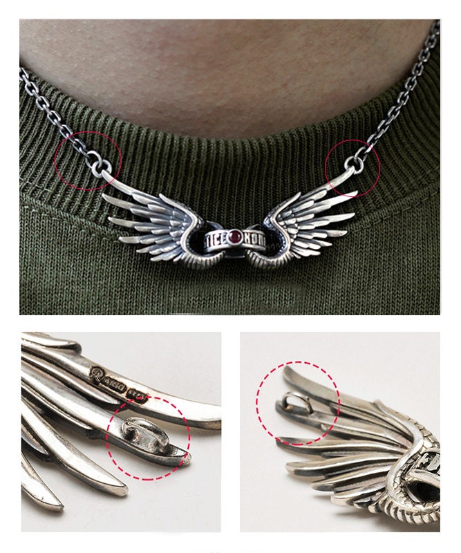 Guardian Angel Necklace Black Stainless Steel | DUEROS | D CONCEPT