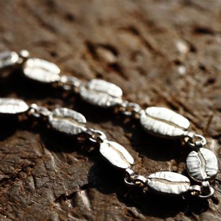 Coffee Bean Bracelet for Men and Women | Sterling Silver Coffee Bean Link Bracelet | Coffee Bean Handmade Jewelry | Gifts for Coffee Lovers Coffee Bean Bracelet for Men and Women | Sterling Silver Coffee Bean Link Bracelet | Coffee Bean Handmade Jewelry | Gifts for Coffee Lovers