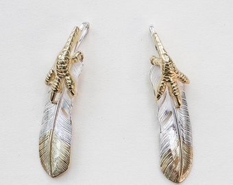 Silver Feather Pendant | Native American Inspired | Eagle Talon Charm | Eagle Claw Pendant | Tribal Feather Charm | Feather Jewelry for Men