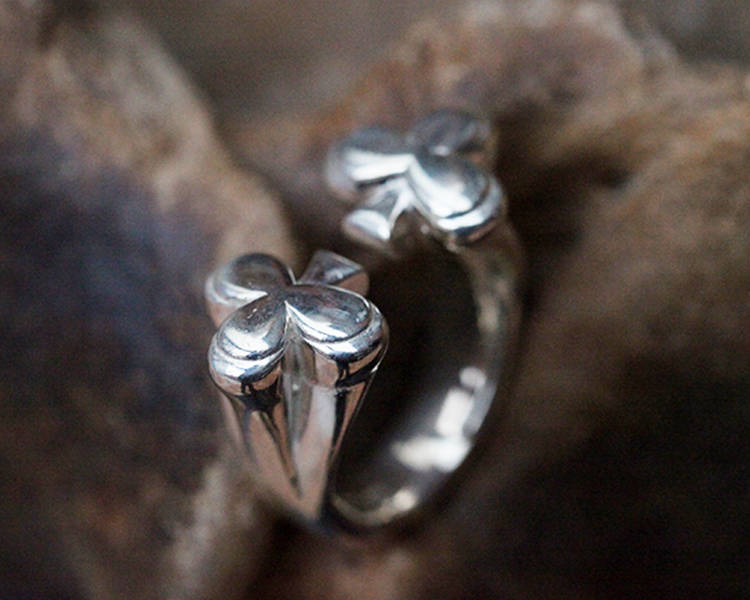 Silver Club Ring Lucky Charm Ring Silver Biker Ring 18K Etsy