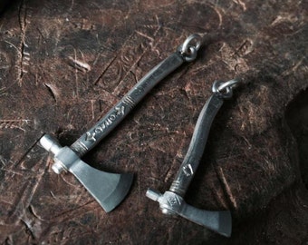 Sterling Silver Peace Pipe Tomahawk Pendant Necklace | Handmade Native American Style Charm for Men and Women | Axe Charm Hatchet Pendant