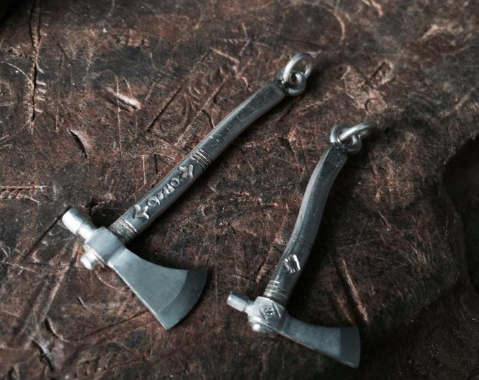 sterling silver peace pipe tomahawk pendant for men, tribal jewelry for women, hatchet pendant, unique gifts for him, axe charm for men