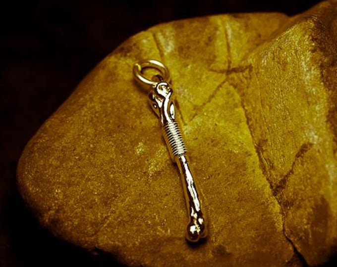 Silver Bone Pendant | Gothic Morbid Jewelry Halloween | Anatomical Bone Charm for Necklace |Handmade Silver Skeleton Jewelry for Men & Women