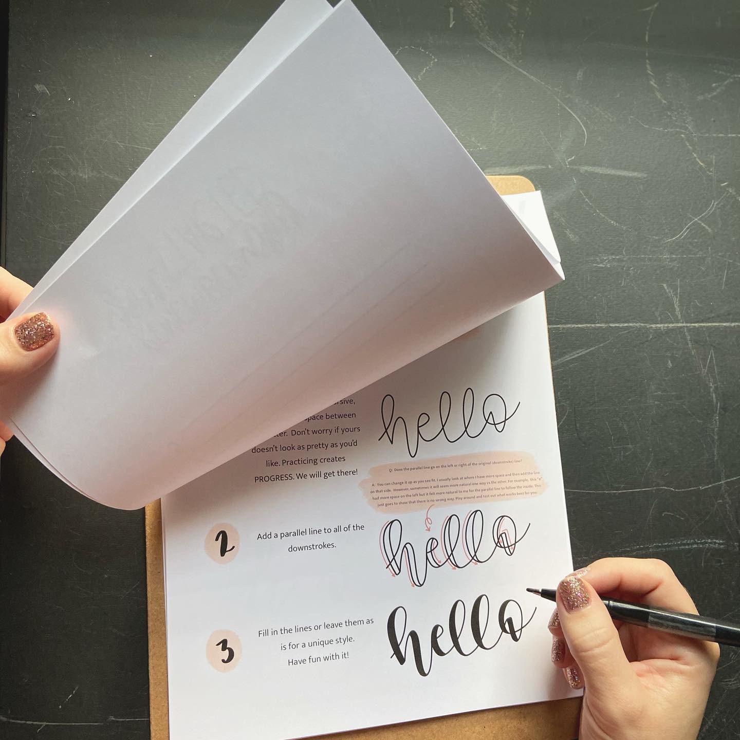 Hand Lettering Practice Worksheets | Faux Calligraphy Practice Guide ...