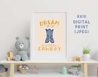 Cowboy Nursery 8x10 digital print | Little Cowboy Boots | Baby Boy Shower Decor | New Baby Boy Photo Prop