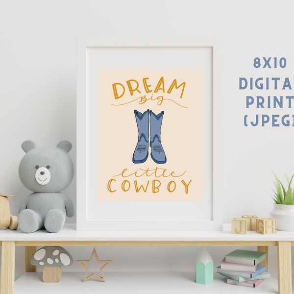 Cowboy Nursery 8x10 digital print | Little Cowboy Boots | Baby Boy Shower Decor | New Baby Boy Photo Prop