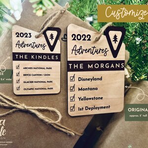 Custom Personalized National Park Ornament Yearly Adventures Forest Outdoor Couple Hiking Family Bucket List Vacation Travel image 4