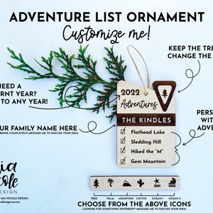 Custom Personalized National Park Ornament Yearly Adventures Forest Outdoor Couple Hiking Family Bucket List Vacation Travel image 3