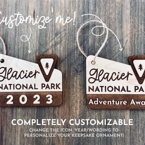 Personalized Adventure Ornament | National Park Ornament | National Forest Keepsake | Hiking Camping Travel Gift | Hike Ornament