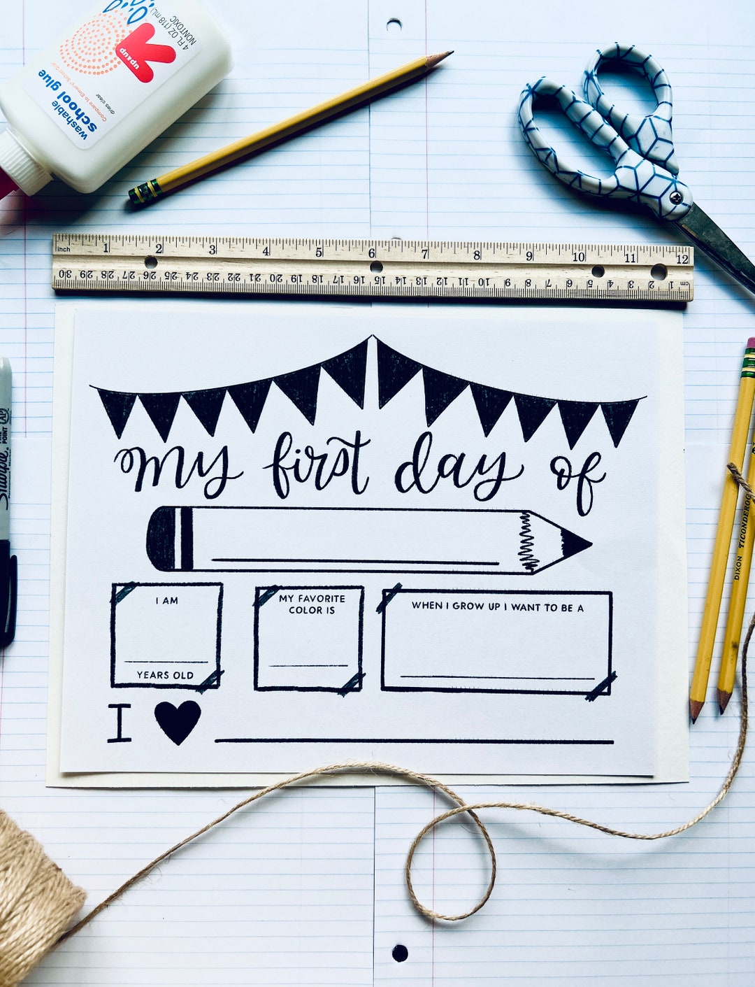 First Day of School Printable Back to School Prop Sign - Etsy