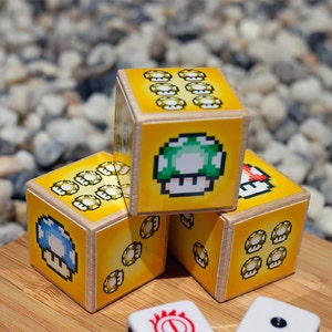 custom video game-themed Dice oversized handmade wooden dice, set of Two 2 image 5