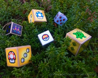 custom video game-themed Dice | oversized handmade wooden dice, set of Two (2)