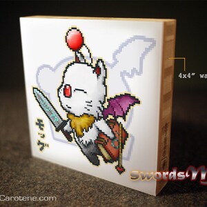 pixel Moogle swordfighter モッグ / swordsMog bamboo wallArt Final Fantasy-themed Moogle pixelArt bamboo wall Decor image 8