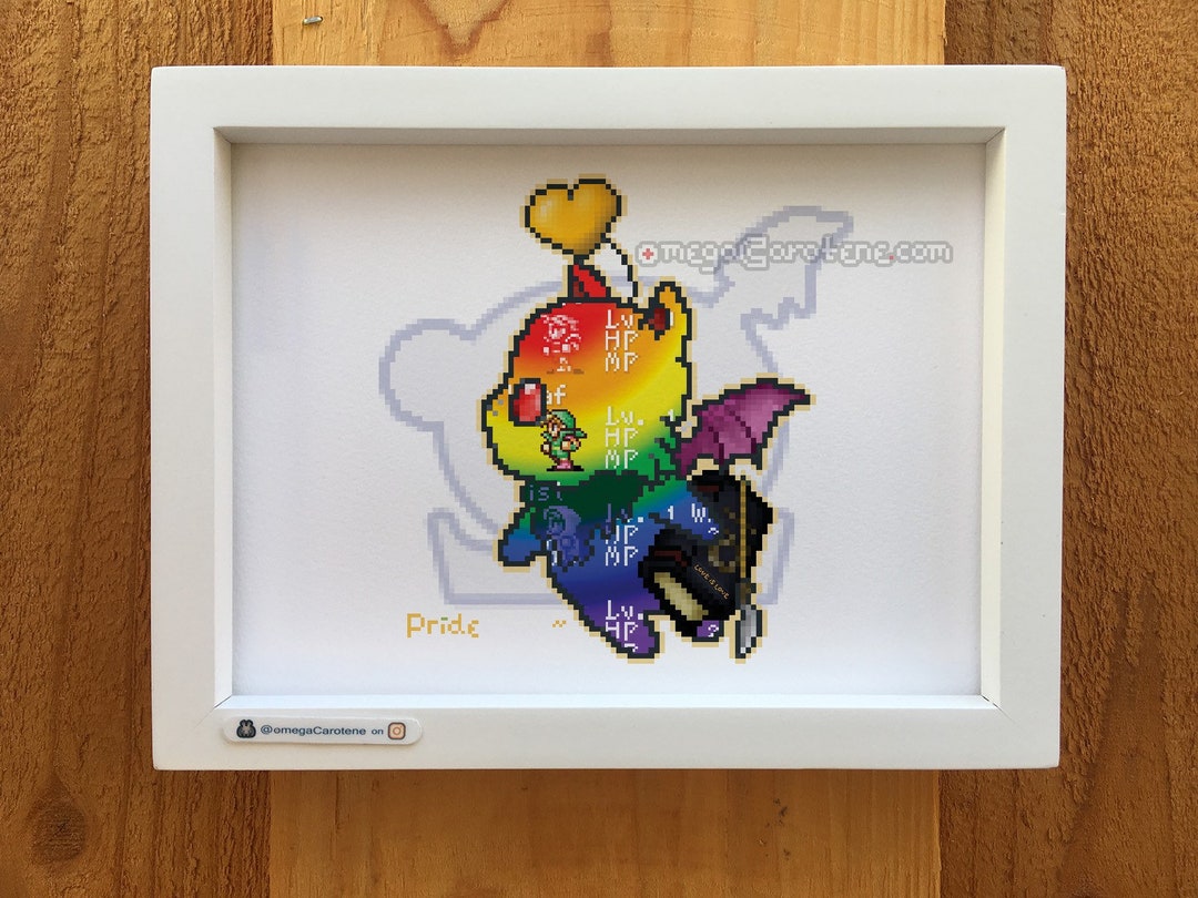 Pride Moogle (art Print) | Final Fantasy Lgbtqia+ Themed Pixel-moogle ...