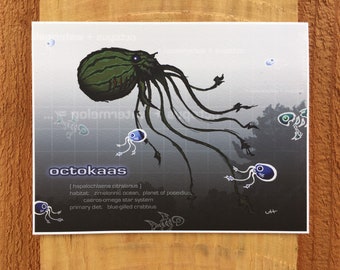 octokaas (art print) | fictional original “octopus” character gilcée print wallArt