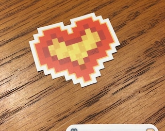 pixel-Heart vinyl Decal | 2 x 1.7" pixel-Art heart / vectorArt sticker