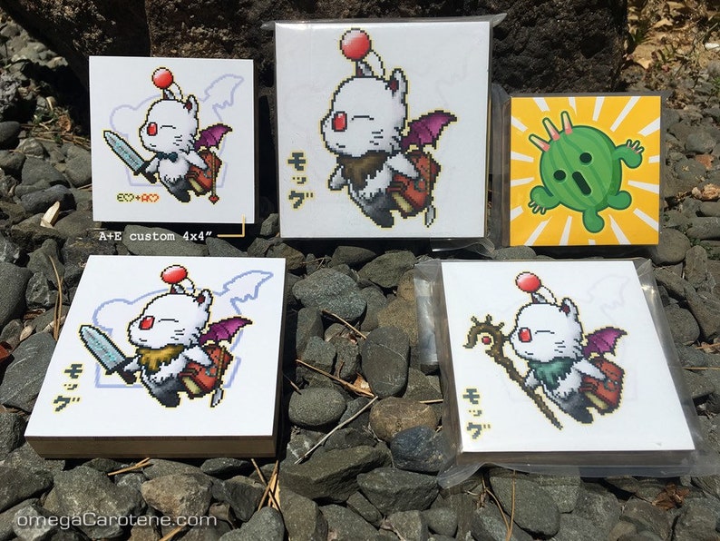 pixel Moogle inner-Rogue モッグ bamboo wallArt Final Fantasy-themed Moogle pixelArt wallArt, wall-Decor, rogue-Mog/negative-Mog image 6