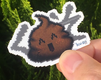 pixel-Poop pixel-Art sticker / cute vinyl Decal (cell phone, laptop, or car decal) • くそ kuso = poop