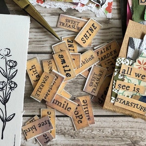 PRINTABLE Fairy Garden Journal Words | Texte de machine à écrire pour journaux indésirables, cartes, albums, bujos, papier artisanat vintage fournitures éphémères