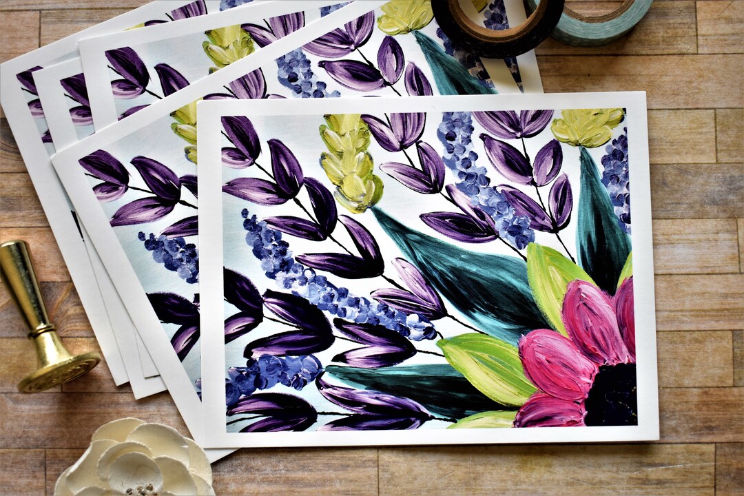 Postcards Bright Botanical -- Set of 5 || Floral, Flowers, Stationary ...