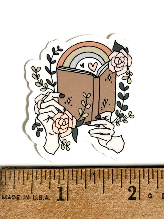 Download Book Rainbow Sticker Flowers Floral Reading Read Books Etsy